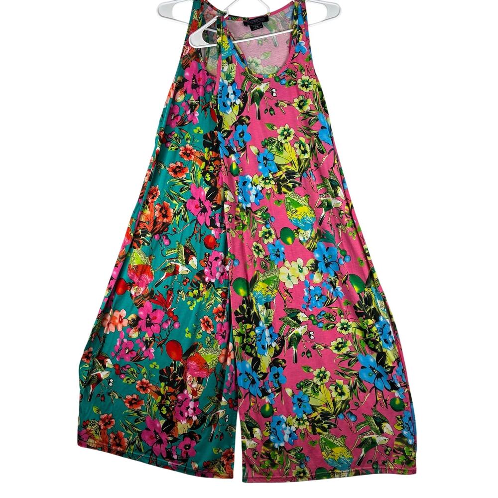 Lot of 2 Tropical Maxi Dresses Women’s Medium Stretchy Floral Beach Vaca Resort